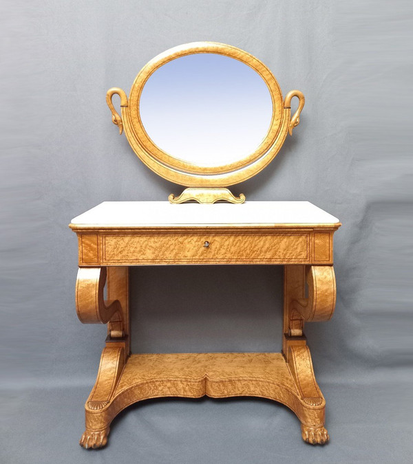 Charles X Dressing Table In Speckled Maple