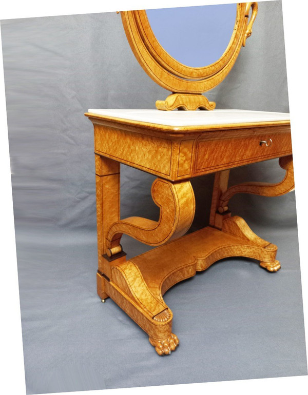 Charles X Dressing Table In Speckled Maple