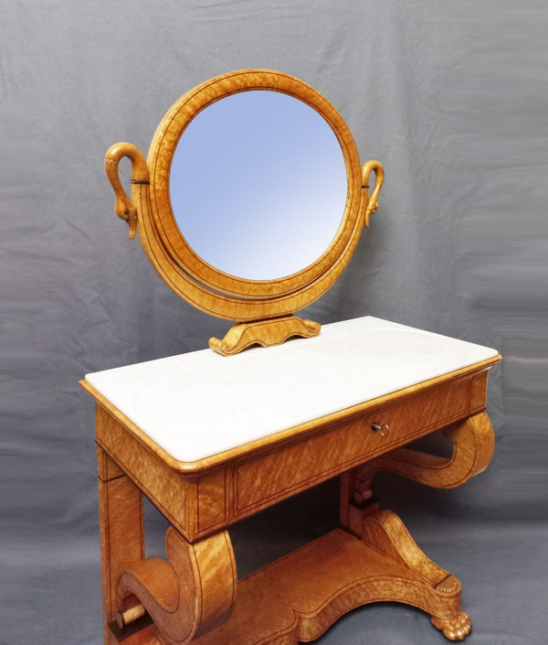 Charles X Dressing Table In Speckled Maple