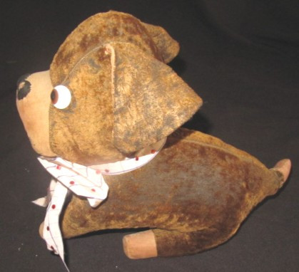 Peluche Bulldog con occhi di vetro degli anni '20 o '30