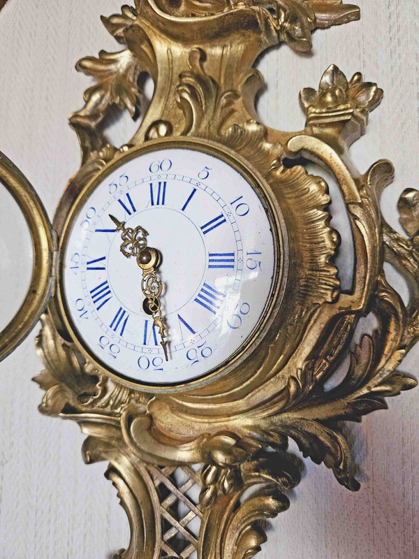 Vergoldetes Bronze-Wandkartell St. Louis XV