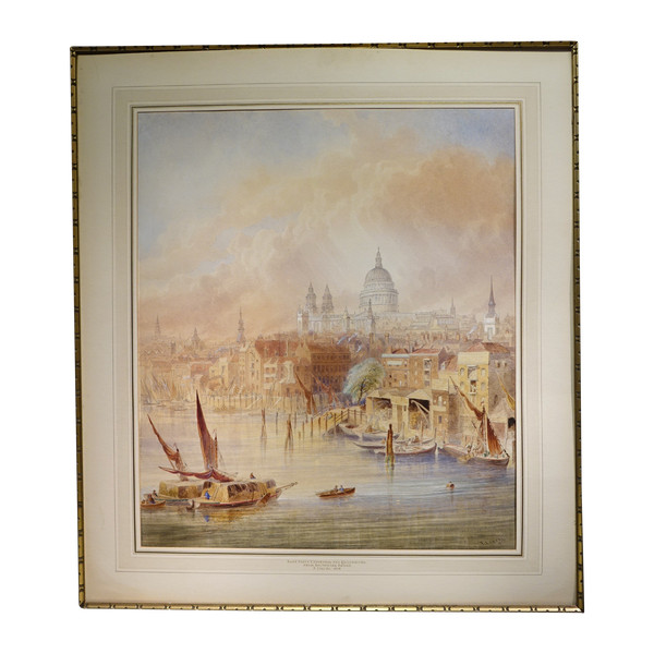 large watercolor signed Lloyds, 1878