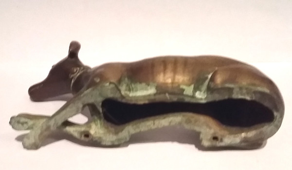 Pair of 19th century bronze greyhounds