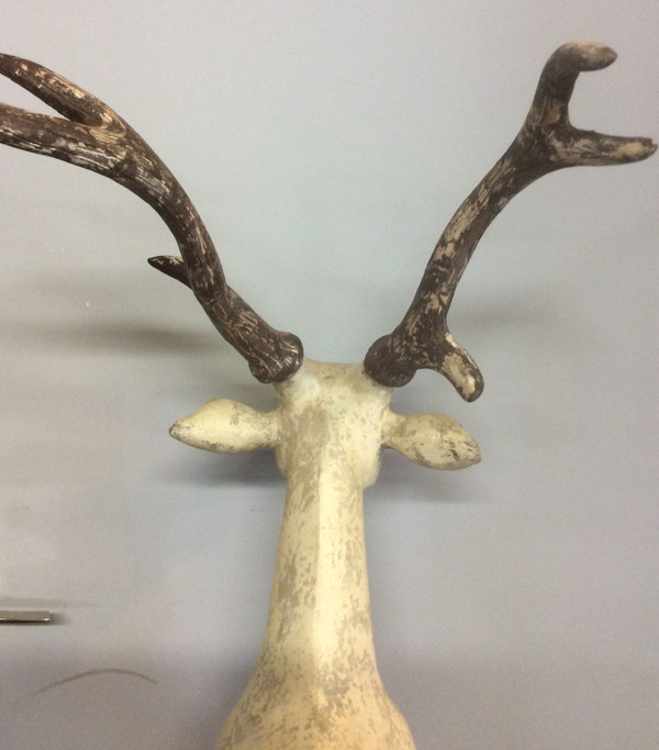 Sculpture of a deer in resin work circa 1960