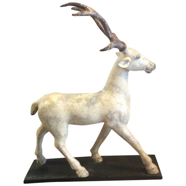 Sculpture of a deer in resin work circa 1960