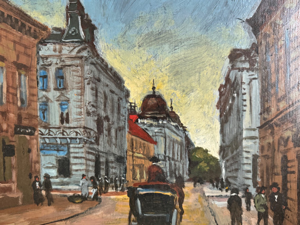 Rue de Paris, monogrammed painting