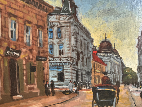 Rue de Paris, monogrammed painting