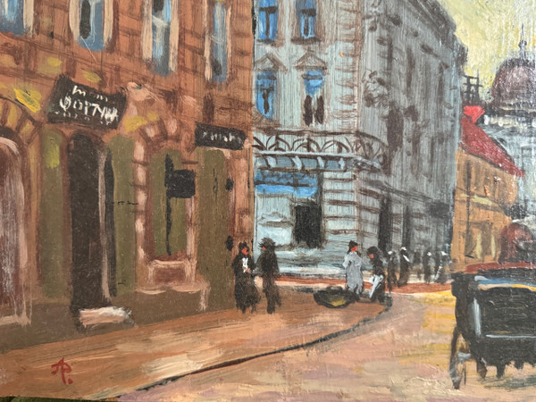 Rue de Paris, monogrammed painting