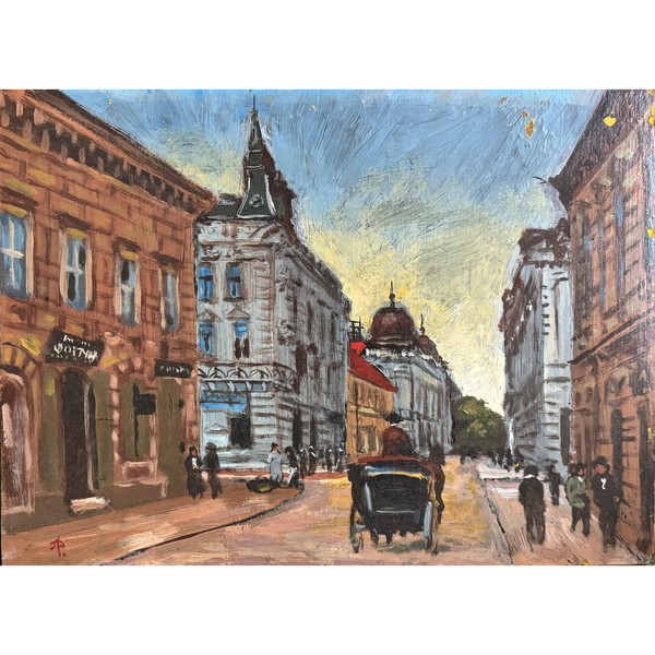 Rue de Paris, monogrammed painting