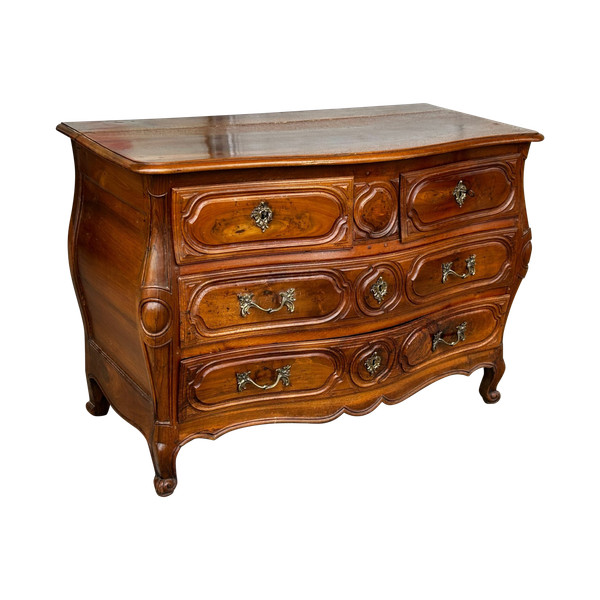 Commode Tombeau  Louis XV En Noyer D’époque XVIIIème