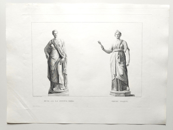 Etching Mythological Engraving Muses Greek Goddess 19th C Old Print