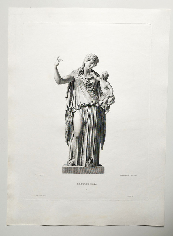 Gravure Mythologique Déesse Grecque Leucothée 19ème