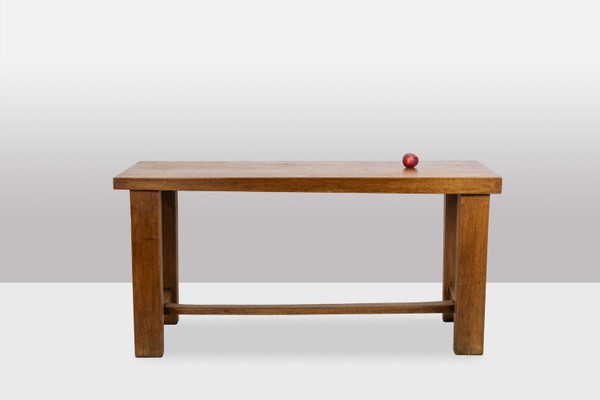 Brutalist style table, or desk, in beech. Circa 1900. LS5710709I