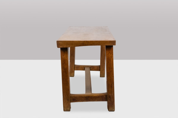 Brutalist style table, or desk, in beech. Circa 1900. LS5710709I