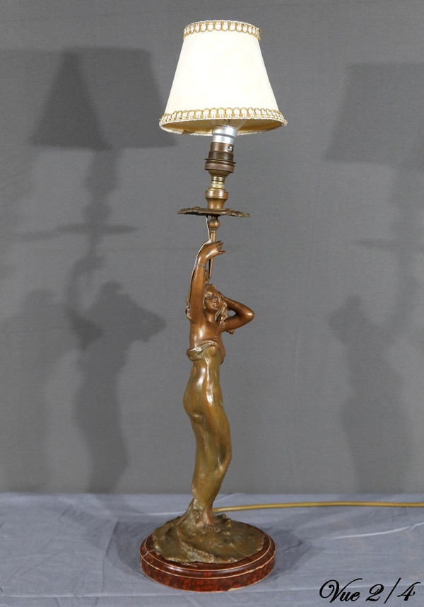 Regulate-Lampe im Jugendstil, signiert C.Rosa – Mitte des 20. Jahrhunderts