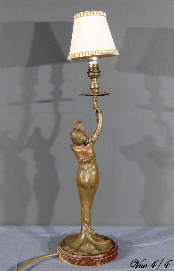 Regulate-Lampe im Jugendstil, signiert C.Rosa – Mitte des 20. Jahrhunderts