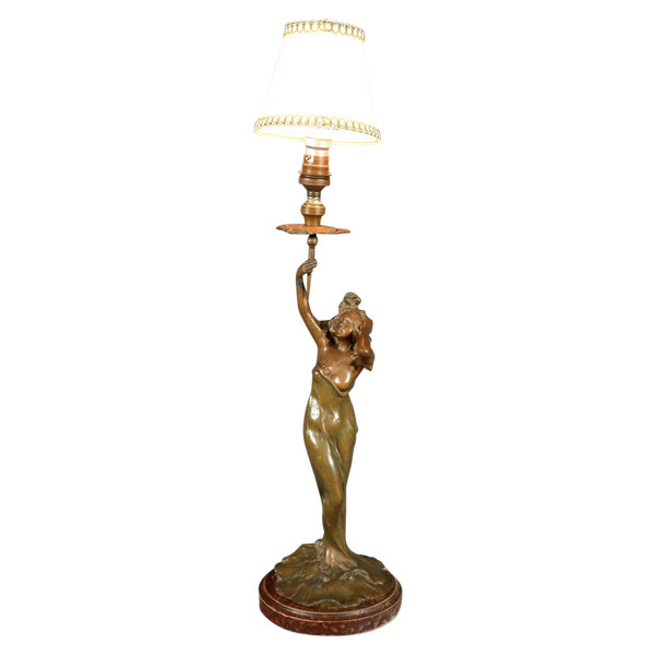 Regulate-Lampe im Jugendstil, signiert C.Rosa – Mitte des 20. Jahrhunderts