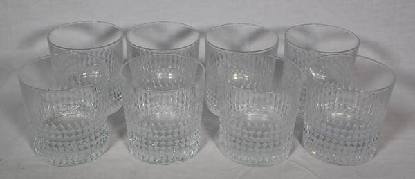 Christofle Set of 8 crystal whiskey glasses  