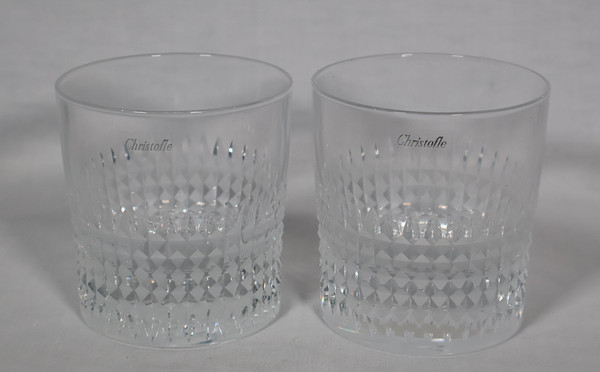 Christofle Set of 8 crystal whiskey glasses  