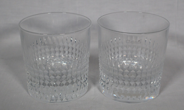 Christofle Set of 8 crystal whiskey glasses  