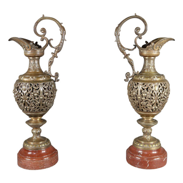 Paire d’Aiguières en Bronze, Art Nouveau – 1910