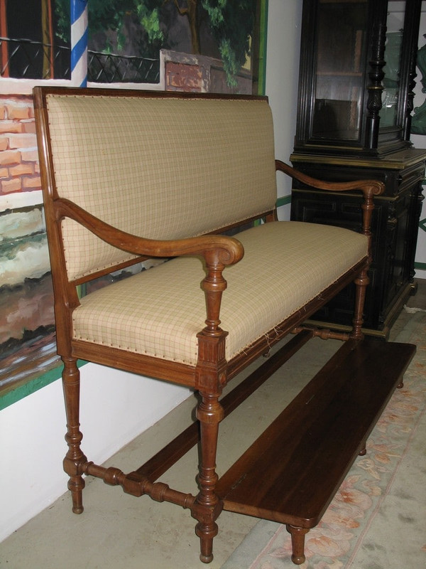 Walnut Billiard Bench - 20th Century