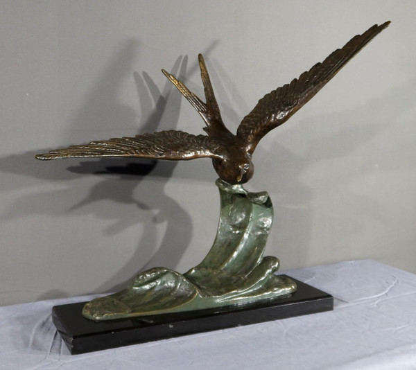 Bronze “The Seagull”, attributed to Erget – Early 20th century