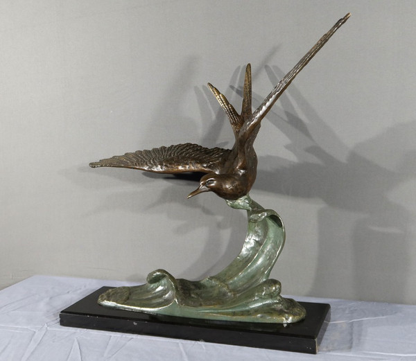 Bronze “The Seagull”, attributed to Erget – Early 20th century