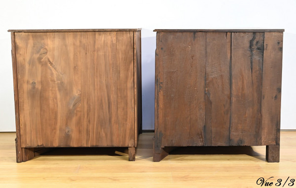 Pair of Important Walnut Property Corners, Regency Style – 18th Century