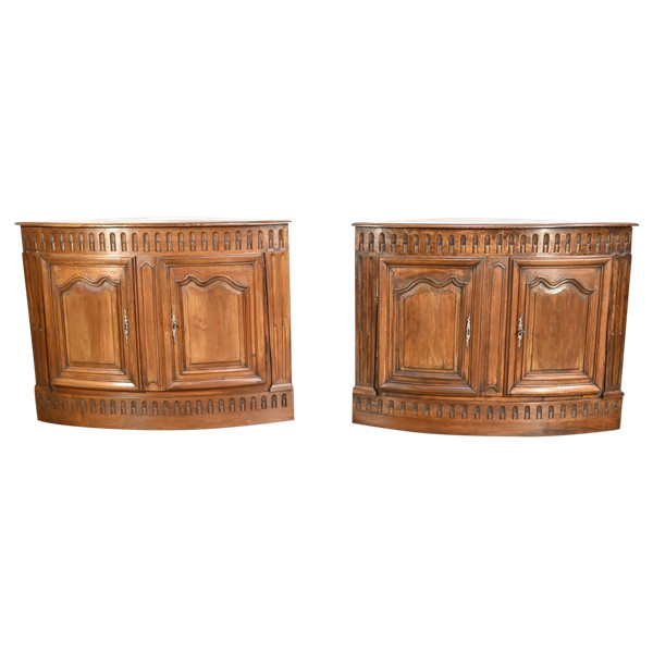 Pair of Important Walnut Property Corners, Regency Style – 18th Century