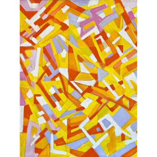 Andrée Simon (1896-1981), Abstract Composition Painting, Oil On Canvas From 1977-1978 II. 