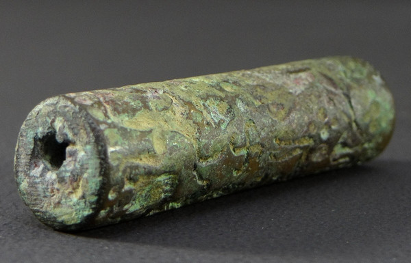 Bactrian Civilization, 3rd-1st Century BC, Rare Bronze Cylinder Seal.