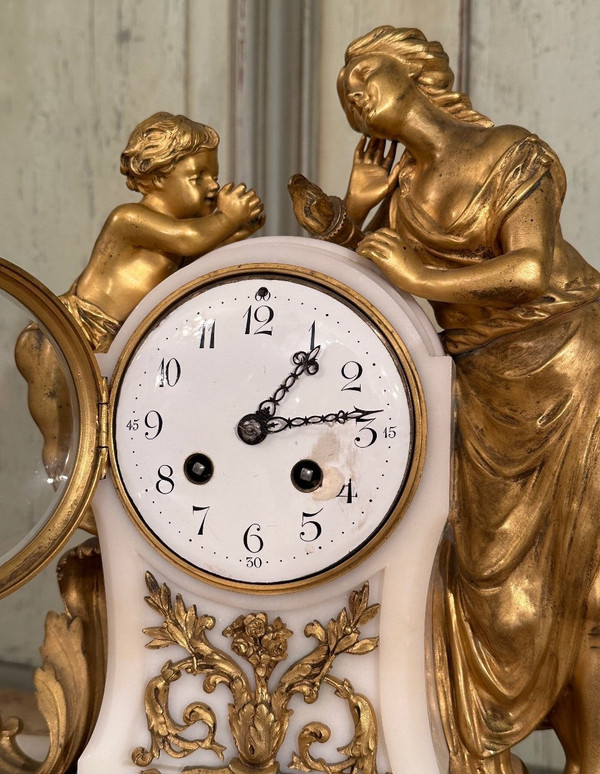 Pendule Horloge De Style Louis XVI Epoque XIXème Vers 1880