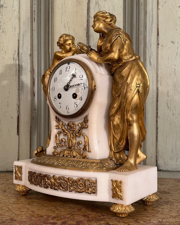 Pendule Horloge De Style Louis XVI Epoque XIXème Vers 1880