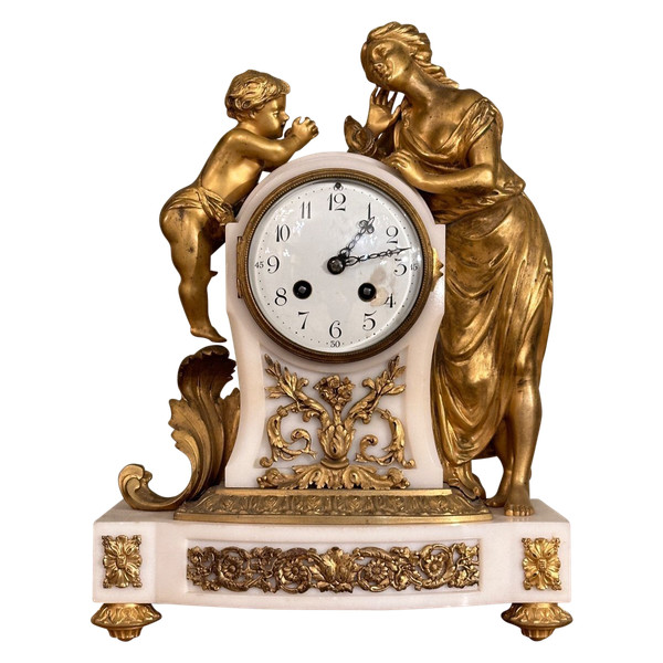 Pendule Horloge De Style Louis XVI Epoque XIXème Vers 1880