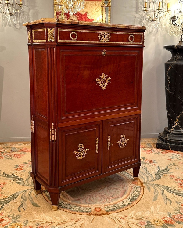 Etienne Levasseur, Secretary In Stamped Mahogany, Louis XVI Period Circa 1770