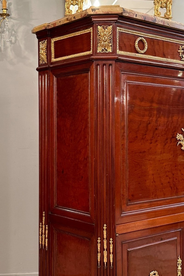 Etienne Levasseur, Secretary In Stamped Mahogany, Louis XVI Period Circa 1770