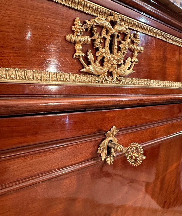 Etienne Levasseur, Secretary In Stamped Mahogany, Louis XVI Period Circa 1770