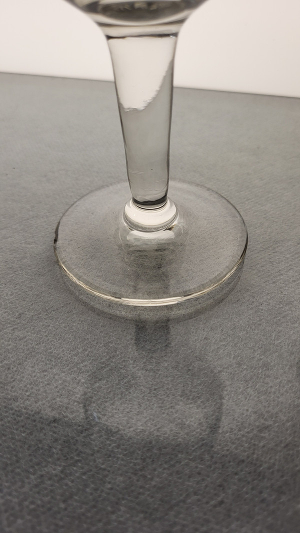 7 19th century guilloche wine glasses