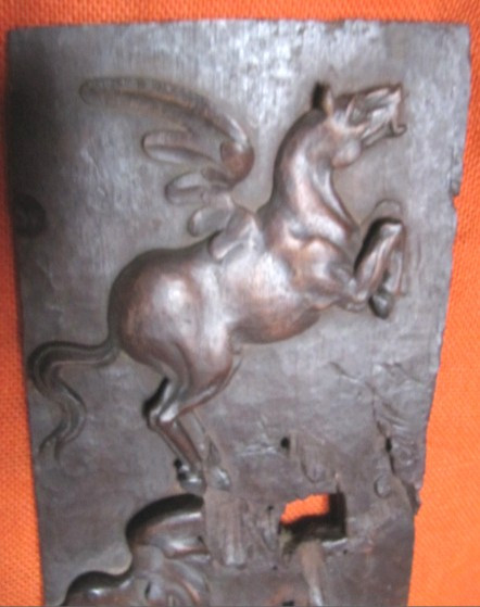 door panel Woodwork decorated with a winged horse (Bellerophon) or (Pegasus) 18th