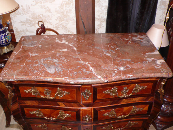 18th century marquetry tomb chest of drawers.