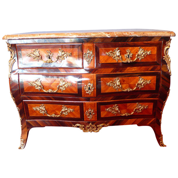 18th century marquetry tomb chest of drawers.