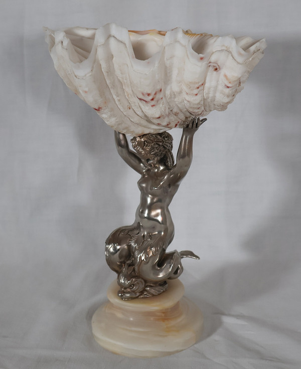 Nereid Stoup With Tridacna Shell 19th Century 