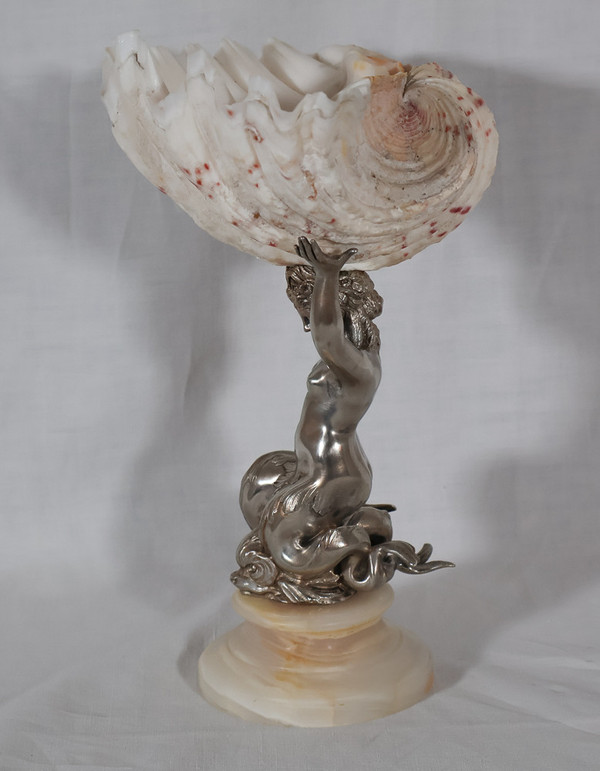 Nereid Stoup With Tridacna Shell 19th Century 