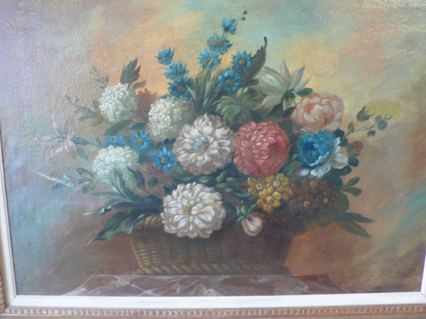 Painting representing flowers from the 19th century.