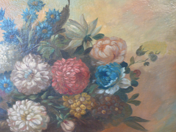 Painting representing flowers from the 19th century.