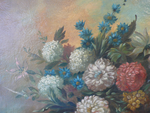 Painting representing flowers from the 19th century.