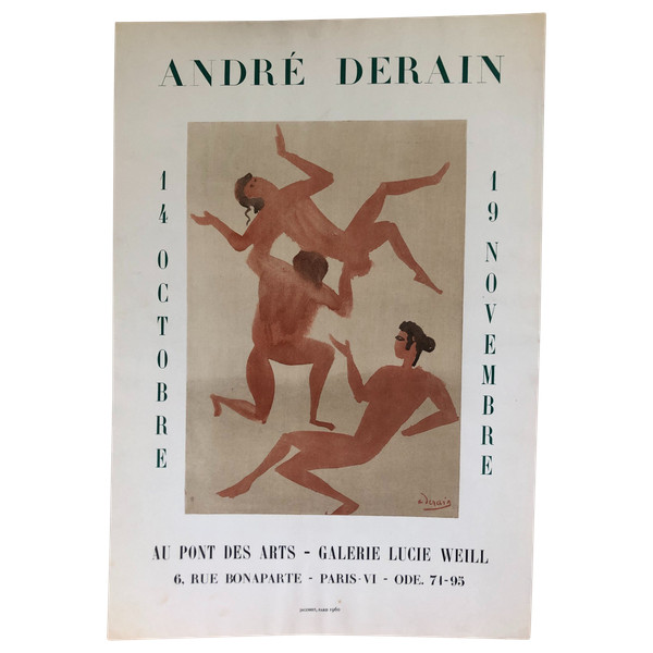 Poster André Derain Galerie Lucie Weill Paris 1960