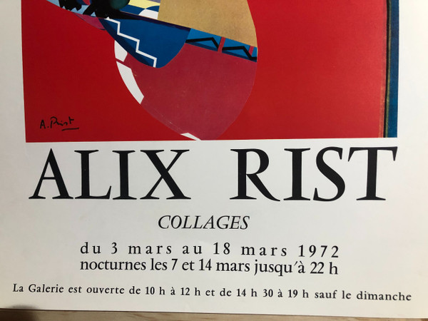 Poster Alix Rist Galerie Barbizon Paris 1972