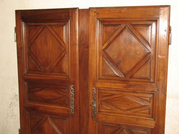 Pair of Louis XIII walnut paneled doors 17th century Périgord origin